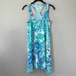 Lilly Pulitzer Racerback Dress Lightweight Pima Cotton Floral Beach Size XS